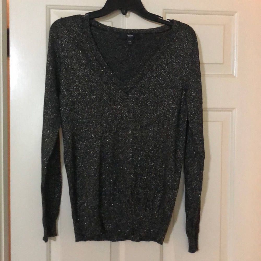 Glittery V-neck sweater